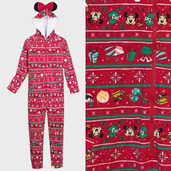 Disney Bodysuit Pajama - Minnie, Mickey & Holiday Icons NWOT - Picture 1 of 13
